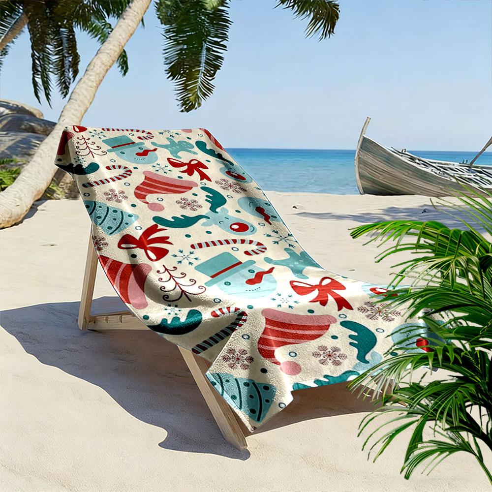 Whimsical winter wonderland charm Print beach towel, quick drying, suitable for travel, outdoor sports, jogging, the beach and swimming, gift