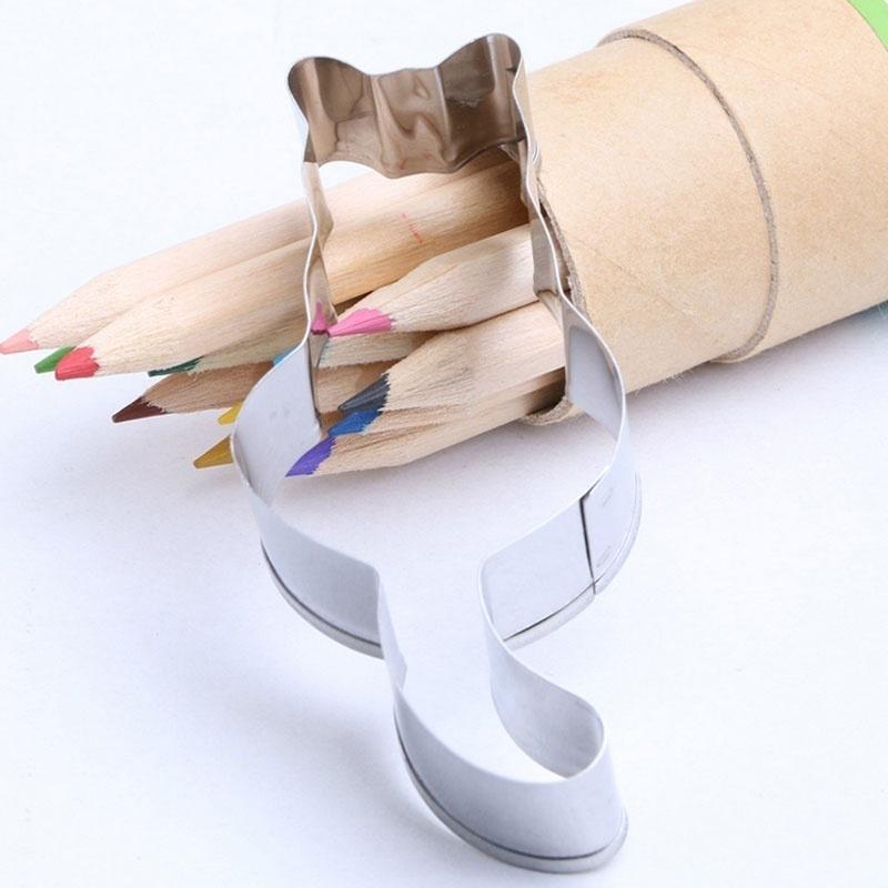 1PC Stainless Steel Cookie Cutter Cat Shadow Cake Biscuts Cutter Fondant DIY Mold