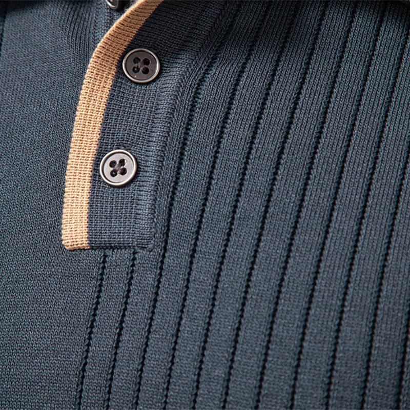Callaway Pánský svetr polo s klopou na poloviční zip, kvalitní pletený svetr, pánské oblečení, podzim a zima 2025, nová evropská velikost, výšivka