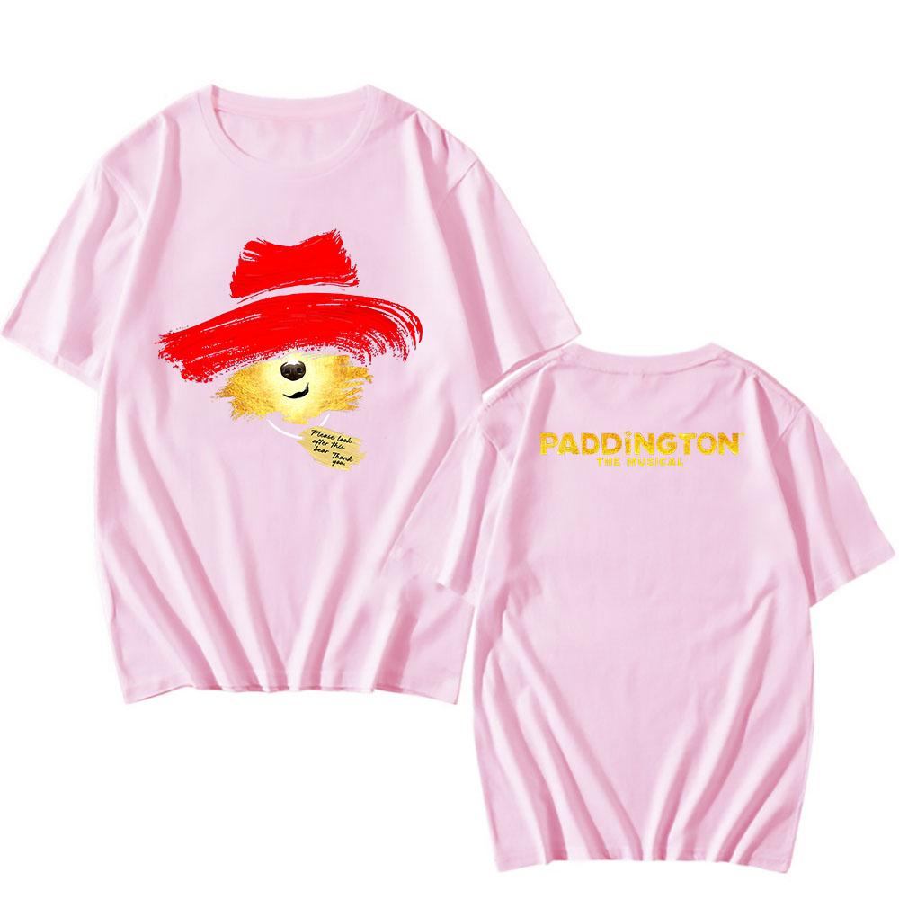 Bear PADDINGTONN THE MUSICAL:LARGE LOGO T-SHIRT Summer O-neck Men Women Tshirts Short Sleeve 100%Cotton Soft Tees Graphic Print Tops Anime T-shirt