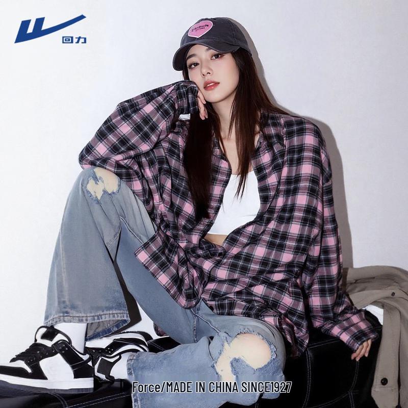 Женская клетчатая повседневная рубашка-куртка 2XL