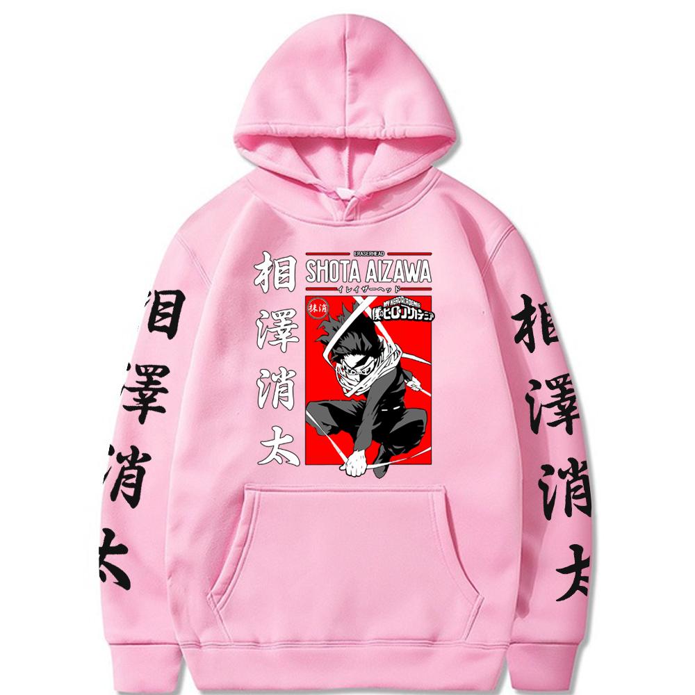 Hot Anime My Hero Academia Shota Aizawa Graphic Print Hooded Men Women Prevalent Hoodies Oversized Sweatshirt Harajuku Pullover