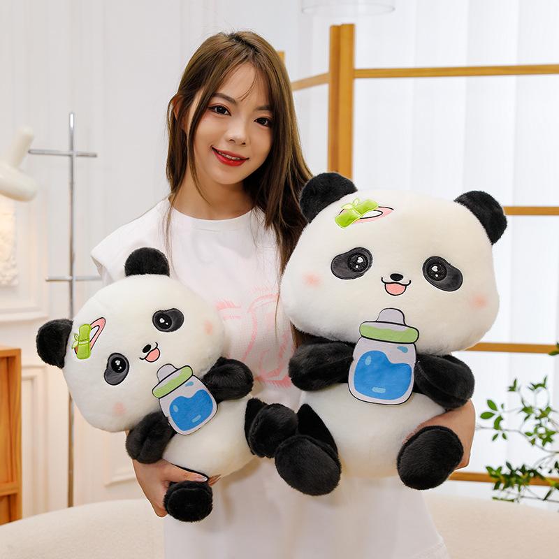 New Bottle Panda Large Size Doll Simulated Panda Doll Creative National Treasure Doll Travel Souvenir Gift