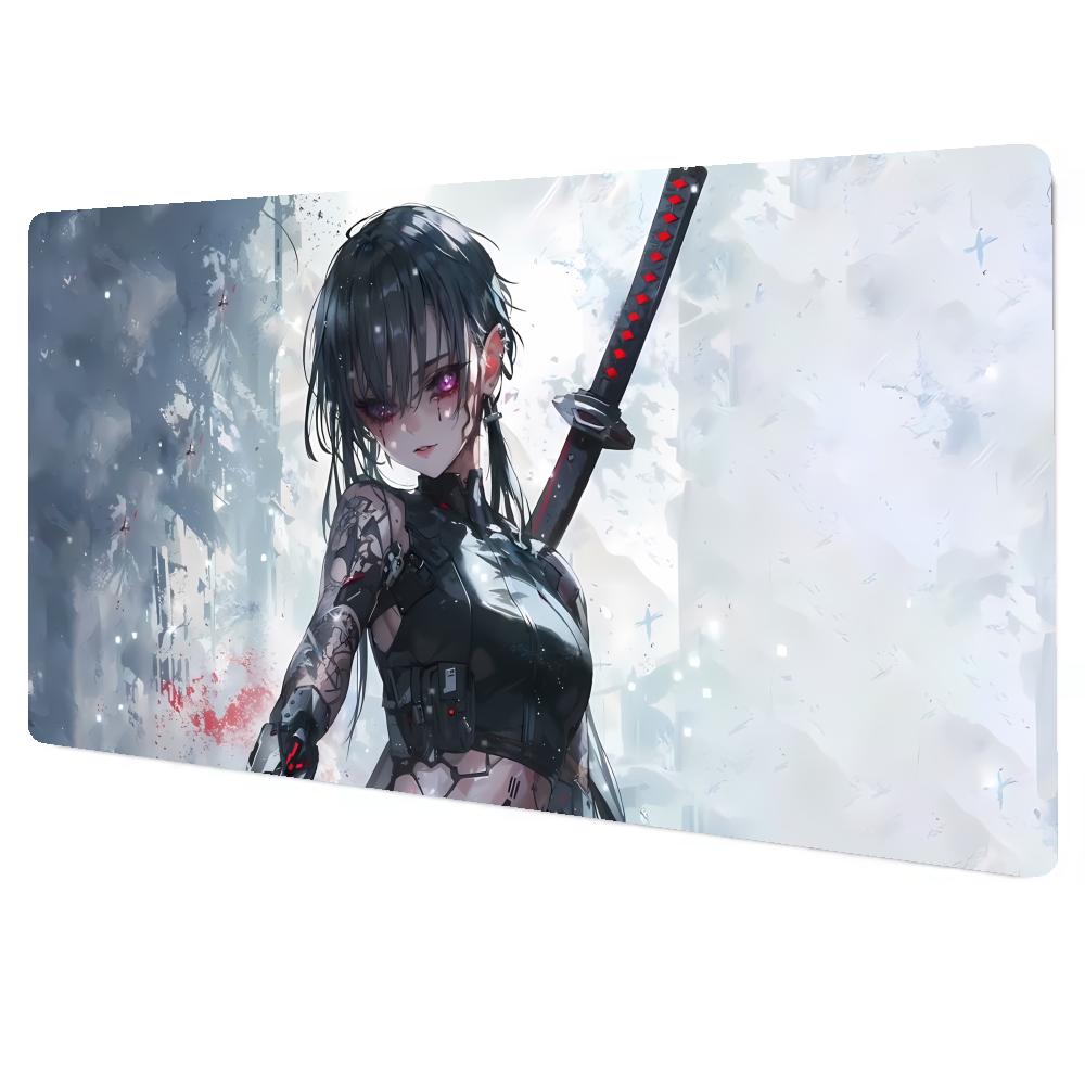 Mouse Pad Gamer Kawaii Desk Mat Japanese Girl Mousepad Gaming Office Pc Accessories Keyboard Desk Mat Large Nonslip Xaxc