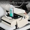 Car Armrest Cushion with Tissue Box Bottle Cup Holder And Phone Storage Pocket Auto Interior Arm Rest Pad for Truck Vehicle