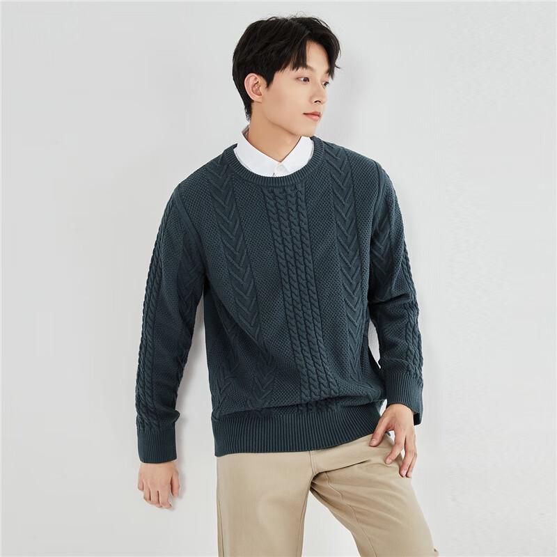GIORDANO Couple's Thick Retro Cable Knit Crew Neck Pullover Sweater