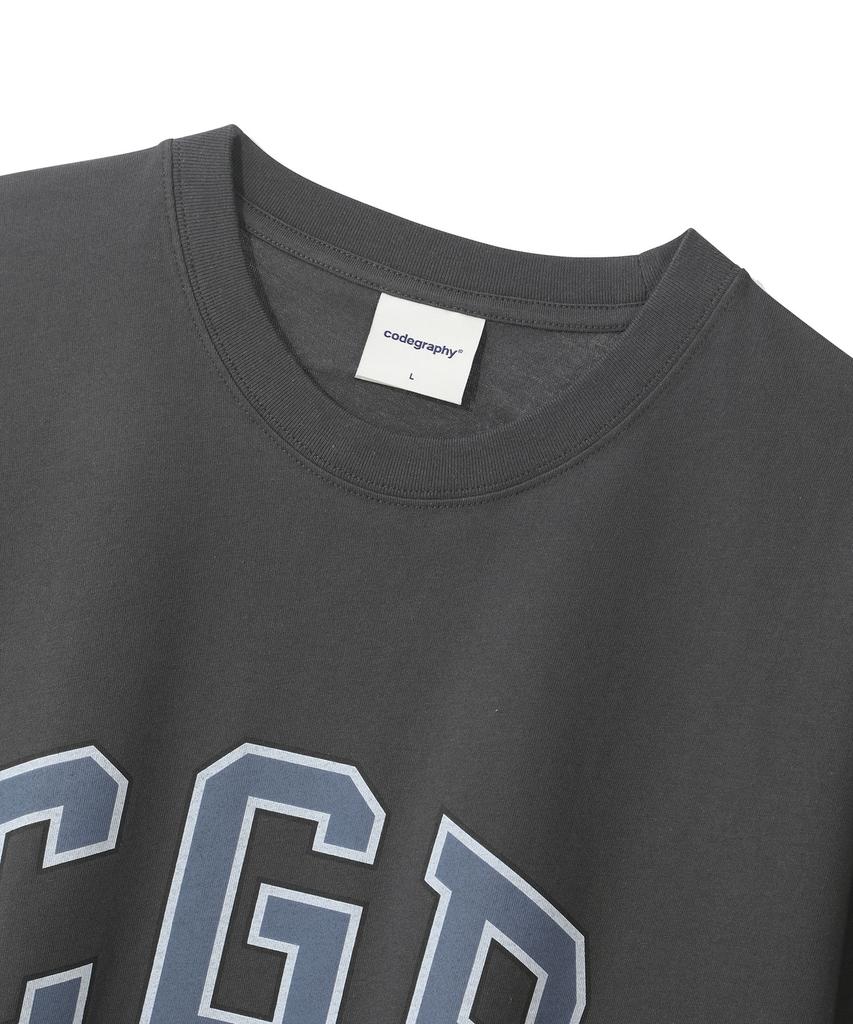 CGP Cgp Arch Logo Extra Oversized Short Sleeve T-Shirt - Charcoal