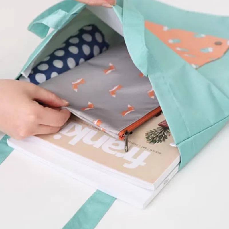 Cartoon Animal Waterproof Clothing Storage Bag Organizing Bag Travel Folding Shopping Shoulder Bag Storage Baging Reusable Clothing Storages Artifact