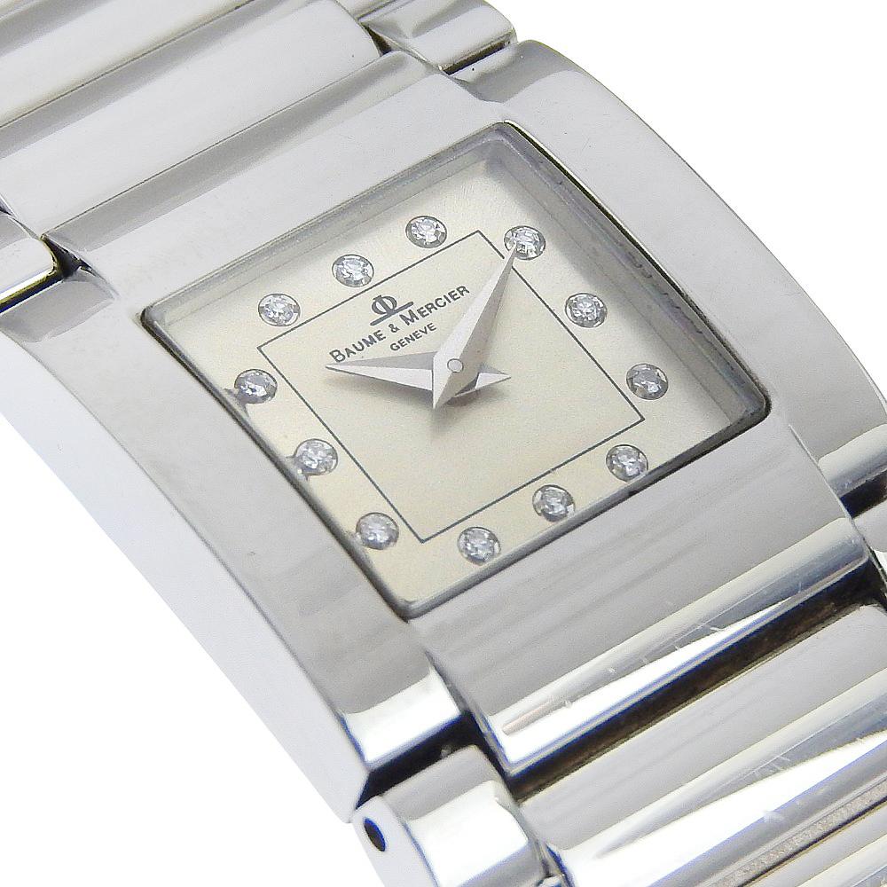 baume & mercier Catwalk Watches MV045219 12P Diamond IvoryDial Stainless Steel Quartz Analog Display Women Used