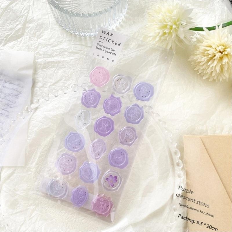 

18pcs Vintage Wax Seal Stickers - Transparent Decorative Seals for Wedding Invites, Scrapbooks & DIY Crafts