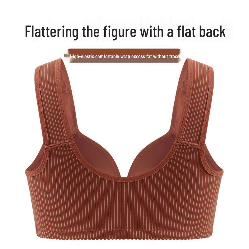 Plus Size Wire-Free Front Closure Supportive Bra for Middle-aged & Elderly