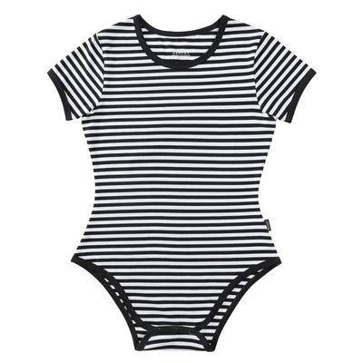 [LittleForBig] Adult Romper [Classic Stripe] Cotton Pajamas Black XS