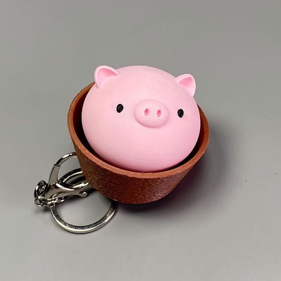 Fingertip Clicker Potted Plant Pig Shape Decompression Toy Press And Click Design Compact Pendant for Kids Adults