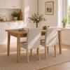 Dining Chairs Set of 2, Modern Linen Upholstered Chairs with Padded Seat and Backrest, Rubberwood Legs