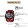 Rock Punk Men's Analog Quartz Watch Waterproof Leather Bracelet Wide Band Fashion Accessory
