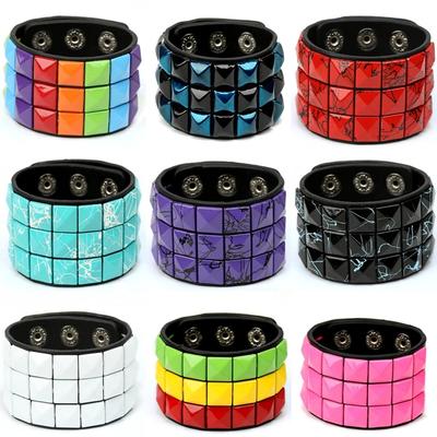 Nowa Moda Skórzany Guzik Regulowana Szeroka Bransoletka Unisex Gotycka Punkowa Bohemska Hip Hopowa Rockowa Biżuteria Bransoletka Męska i Damska
