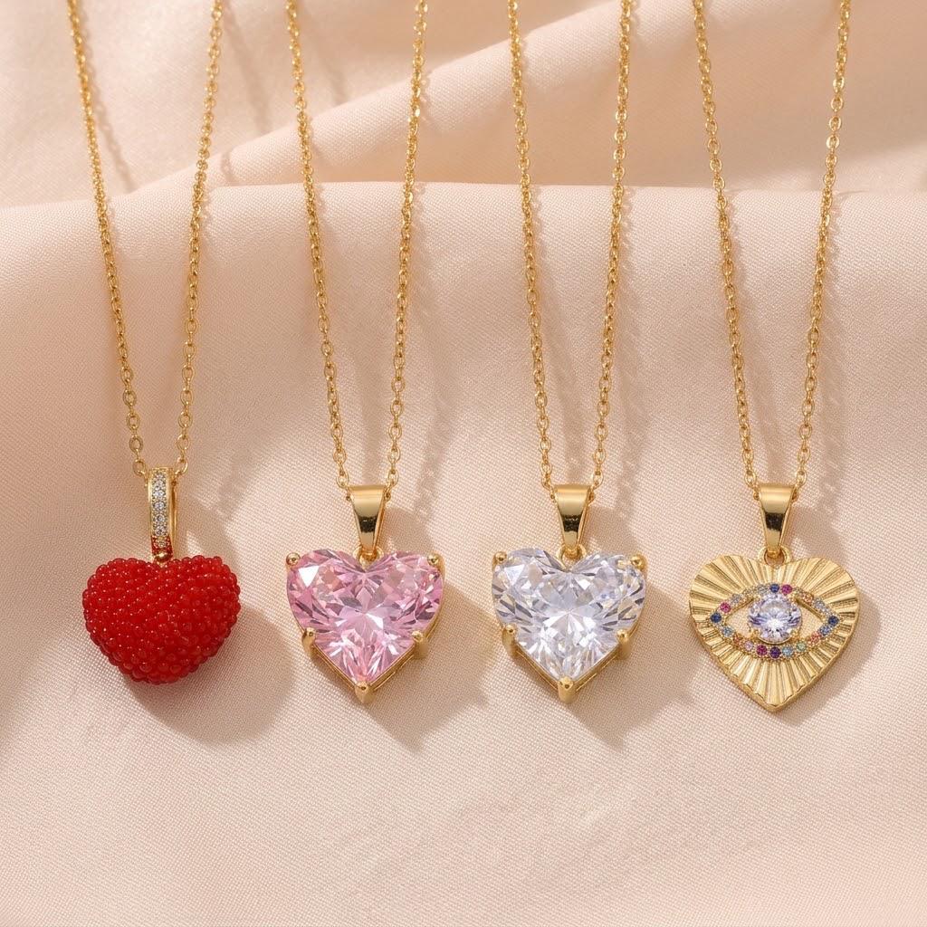 European Style Heart Zirconia Necklace for Women - Creative and Versatile Clavicle Chain Jewelry