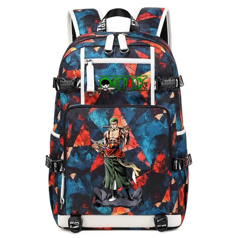 One Piece Zoro Anime Backpack Large Capacity School Bag for Teens Kids