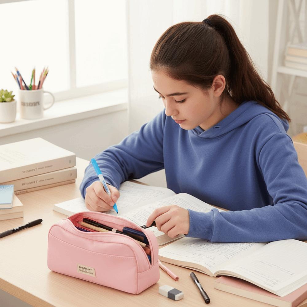 Large Capacity Pencil Case Cute Cartoon Pen Bag Advanced Multifunctional Pencil Case  Ideal Storage