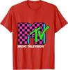 MTV Beach Island Flamingo Logo Vintage Graphic TShirt MTV Sunset Shape Boombox Checker Design Tee Top Unisex on The Moon Outfits