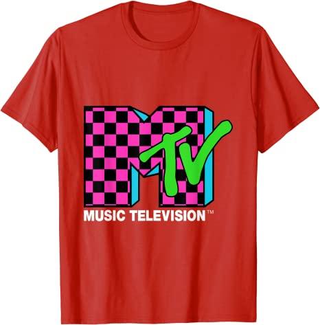 MTV Beach Island Flamingo Logo Vintage Graphic TShirt MTV Sunset Shape Boombox Checker Design Tee Top Unisex on The Moon Outfits