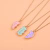 Lovecryst 3Pcs/set Cute 3-color Heart Broken Stitching Magnetic Best Friend Necklace for Girls BFF Friendship Jewelry Gift