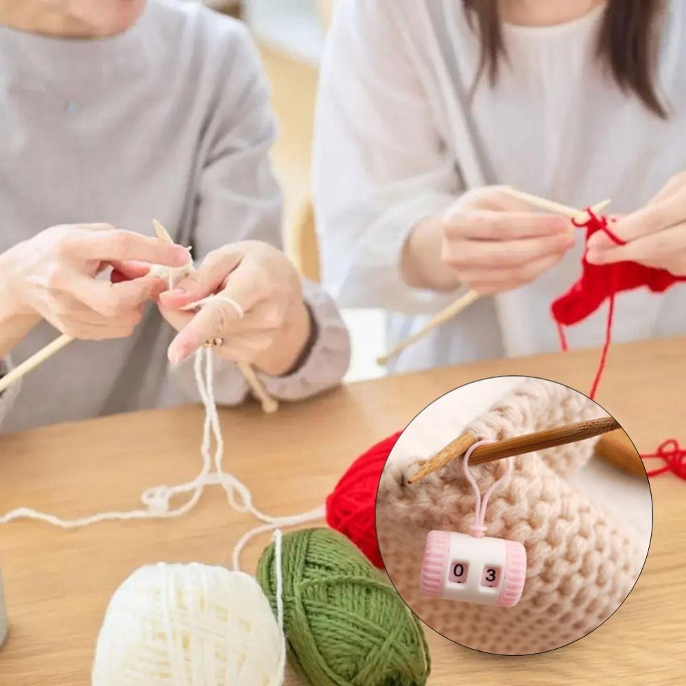 DIY Manual Handheld Knitting Stitch Counter Plastic Universal Knitting Row Counter Mini Knitting Tally Counters Sewing