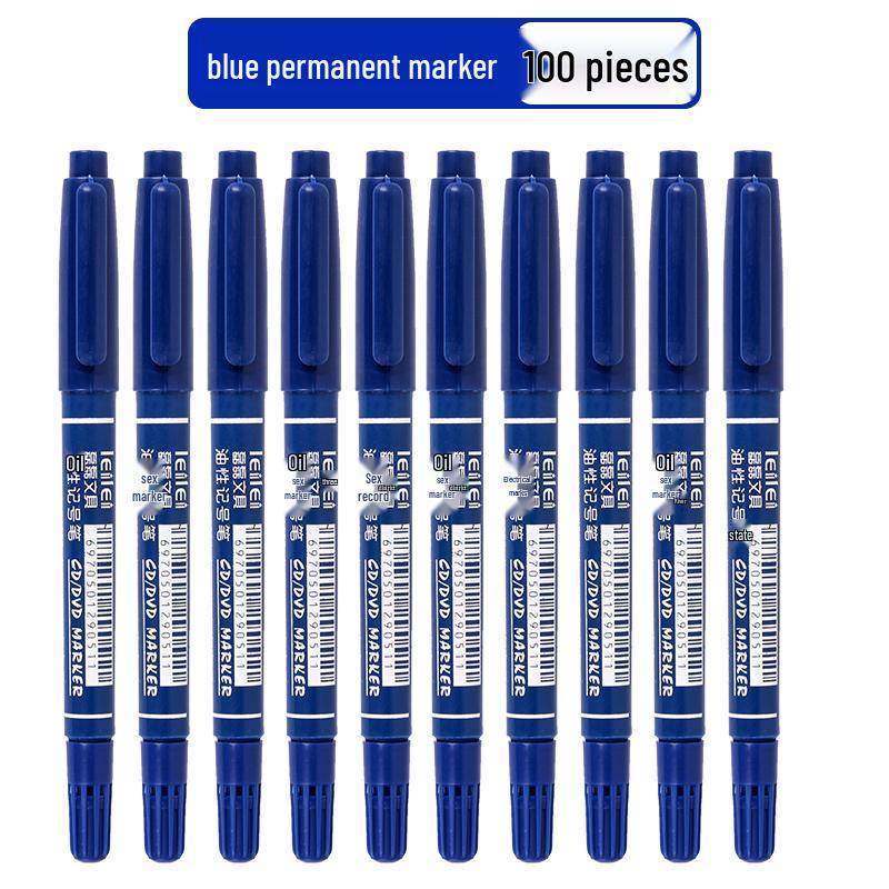 **Çift Uçlu Küçük Çocuk Çizim Kalemi - Siyah/Kırmızı/Mavi, İnce Uçlu, Su Bazlı**