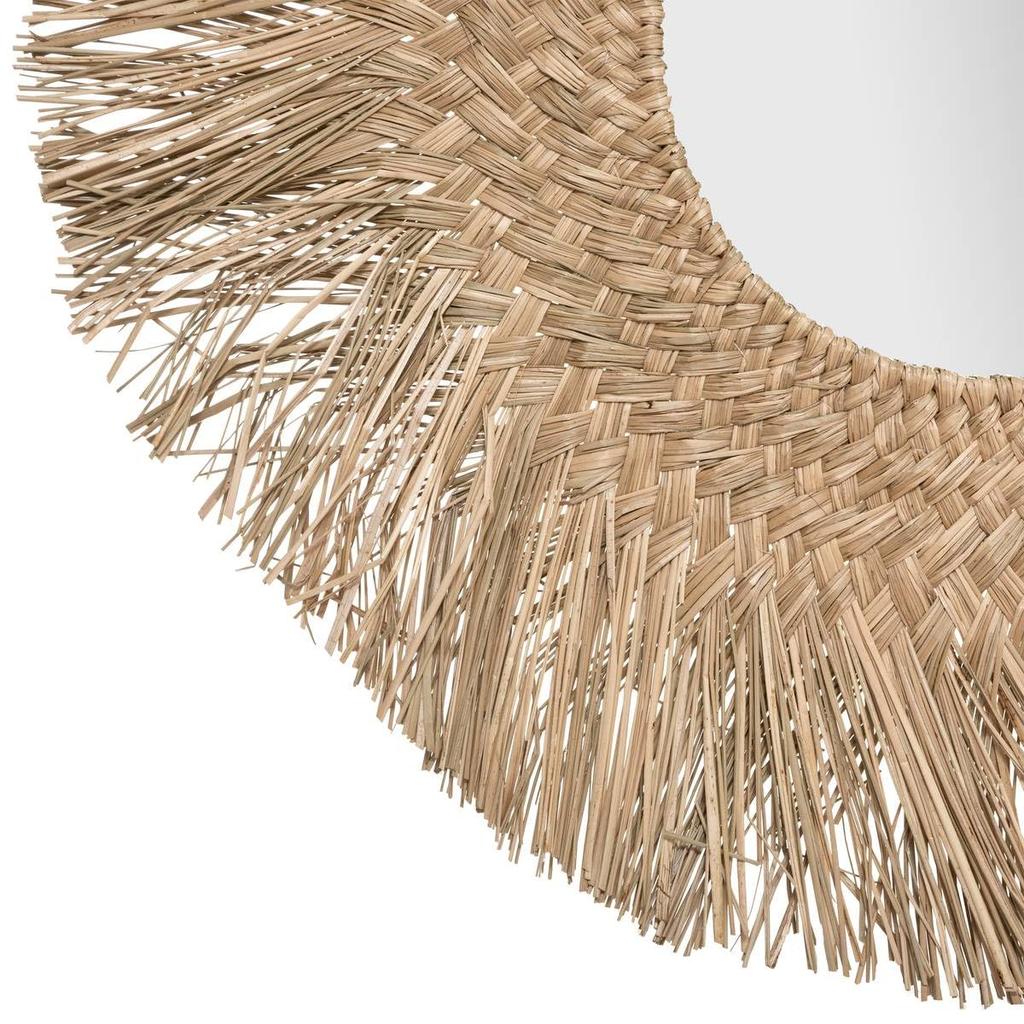 Natural Reed Mirror Ø80cm (mirror Ø30cm) 'jungly' Collection