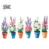 Bathroom Window Decal Spring Summer Flower Butterfly Cling Colorful Floral Sticker Scratch-resistant Removable Double-Sided Static Decals for