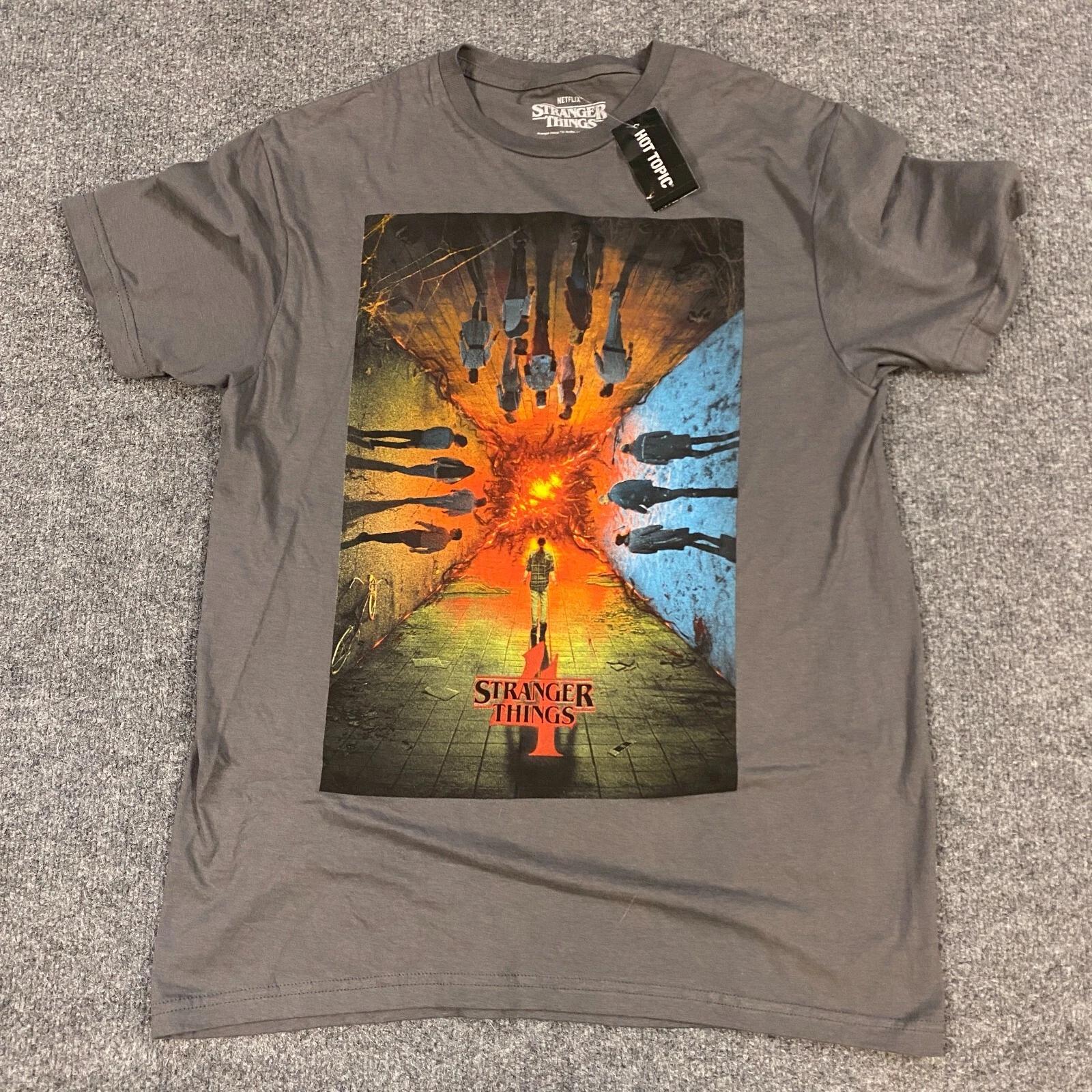 Stranger Things T-shirt M Heather Gray Hot Topic Official NEW S
