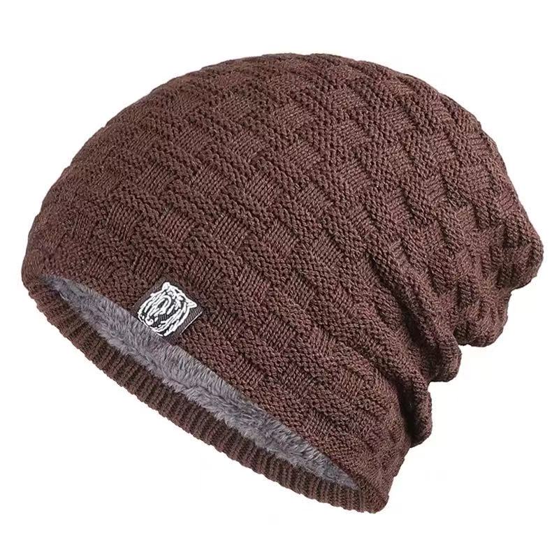 Ny uformell unisex lue lue Legg til pels varm vinter lue for menn og kvinner utendørs skisport strikket lue