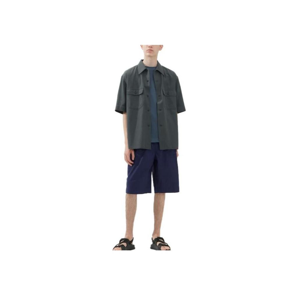 Uniqlo U Series SS23 Solid Color Loose Casual Elastic Waist Shorts Men Shorts Navy 455539-69