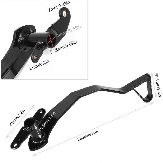 Brake Lever Pedal Kit Rear Hydraulic Brake Lever Pedal Fit for Pit Dirt Bike 125cc, Solid Metal Motorbike Brake Pedal Lever for Hydraulic Brake