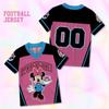 Kids Cartoon Donald Daisy Goofy Print V‑Neck Football Jersey T‑Shirt Girl Short Sleeve Sport Top Casual Loose Children Sportwear