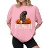 Women's Casual Printed T-Shirt Round Neck Pullover Short Sleeve Top