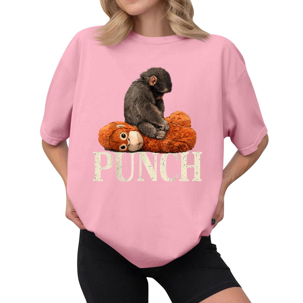 Women's Casual Printed T-Shirt Round Neck Pullover Short Sleeve Top