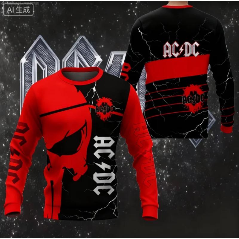 Casual Loose Top Fashion Printed Long Sleeve Crew Neck T-Shirts Men’s