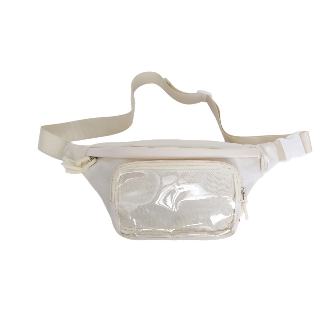 Ita Fanny Pack Waterproof Portable Fashion Clear Window Pins Ita Crossbody Bag Girls Soft Casual Designer Waist Bag Belt Pouch бежевый