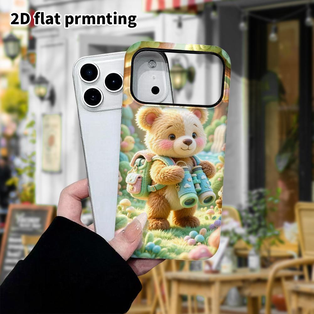 Phone Case: 2D Flat, Suitable for iPhone 18, 17, 16, 15, 14, 13, 12Pro Protective Case, Adventure Little Bear, Perfect Christmas and Halloween Holiday