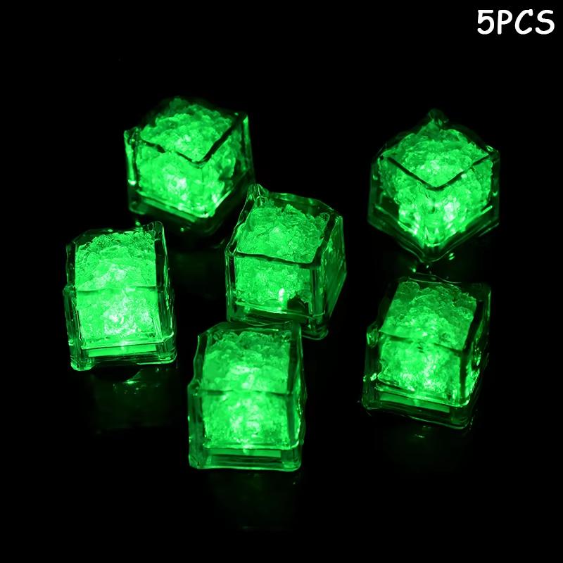 5 Pièces Glaçons LED Étanche Multicolore Clignotants Lumineux dans le Noir Pour Décoration de Mariage Fête Bar