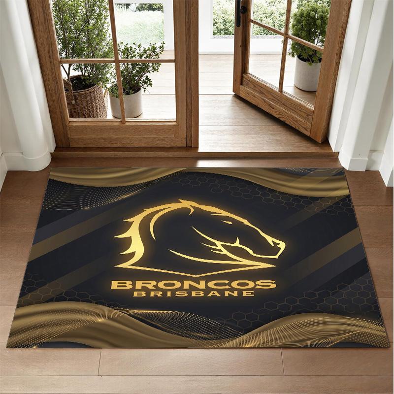Brisbane Broncos Design Crystal Velvet Rug Soft Decorative Mat for Bedroom Entrance