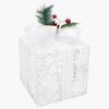 Gift Box Decoration Set 3 Pcs White for Indoor & Outdoor Use