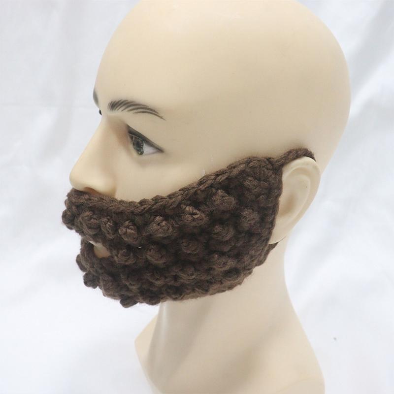 Unisex Wacky Beard Hat Knit Funny Beanie Halloween Cap Wind Mask Warm Beanies