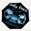 Custom Name Sally Face Theme Automatic Umbrella, Lightweight & Portable, 8 Rib, Perfect for Outdoor Travel, Birthdays, Christmas, Gifts.