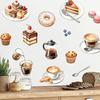 Süßer Cartoon-Kuchen Wandaufkleber Nachmittagstee Dessert Küche Restaurant Selbstklebender PVC-Aufkleber Café Wanddekoration
