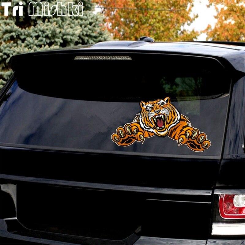 Tri Mishki W1206 Jump Tiger Autoaufkleber, PVC-Aufkleber, Motorradzubehör, Aufkleber auf Auto, LKW, Stoßstange, Laptop, Kühlschrank, Wand