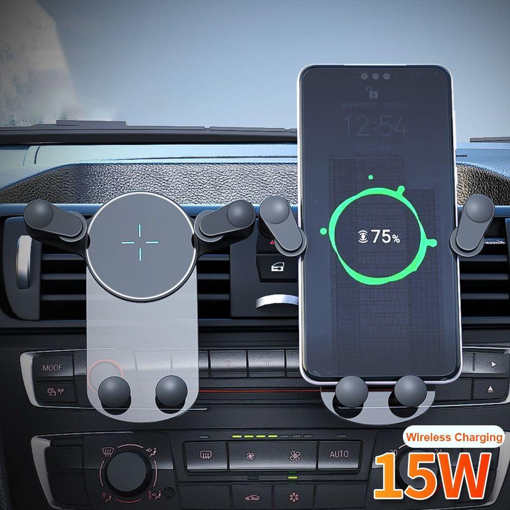 15W Wireless Charging Car Cell Phone Holder Bracket Universal Fast Charging Car Phone Holder Handsfree Car Mount