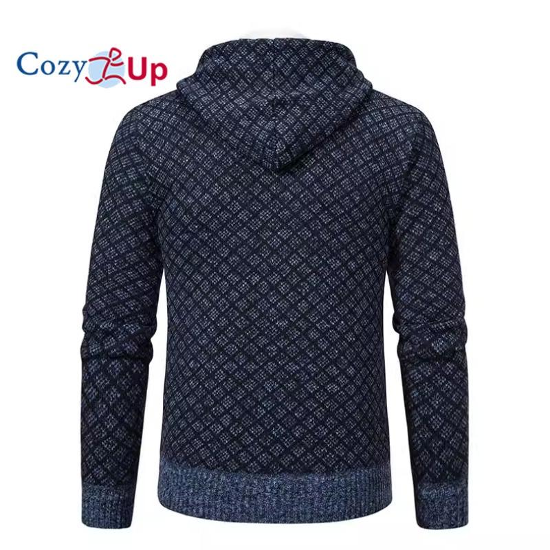 Cozy Up Cardigan Casual Subțire cu Glugă și Fermoar Complet pentru Bărbați Toamnă și Iarnă Simplu