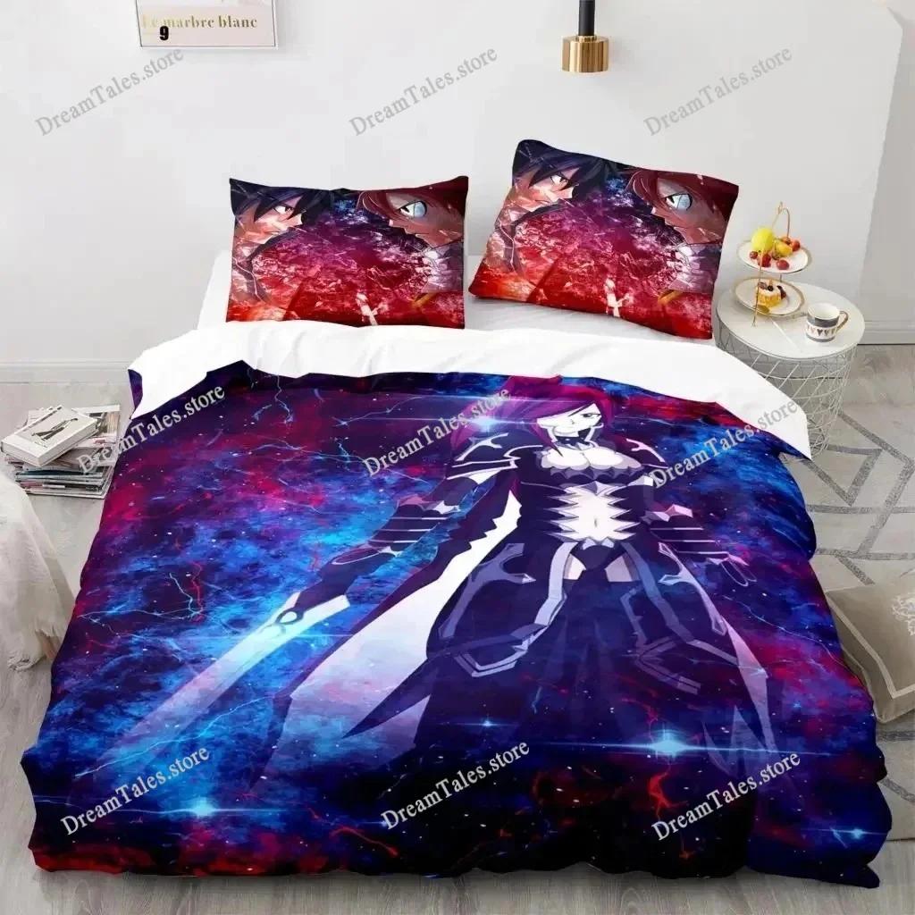 3D Print Fairy Tail Anime Natsu Bedding Set Duvet Cover Bed Set Quilt Cover Pillowcase Comforter King Queen Size Boys Adult741